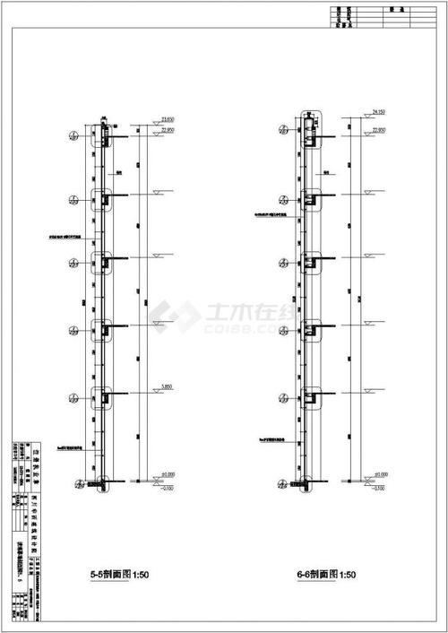 成都市某5703㎡六层商业楼外墙装饰玻璃幕墙建筑施工图