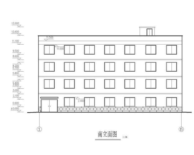 四层砖混结构宿舍公寓楼施工图(cad)-砌体结构施工图-筑龙结构设计